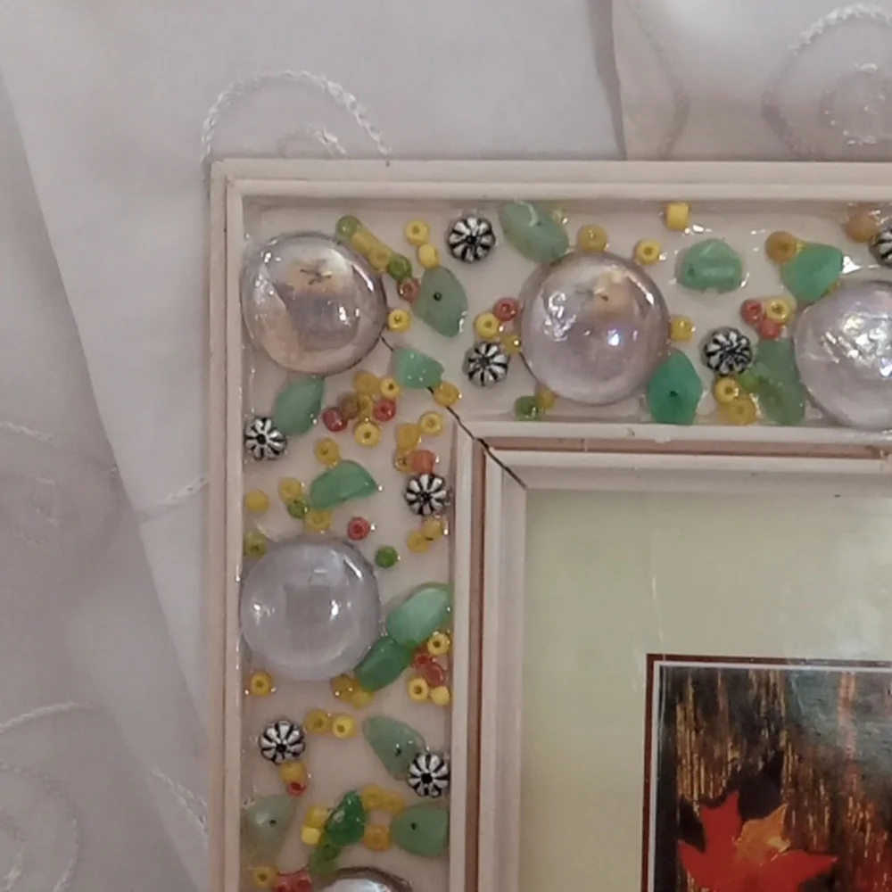 Nice Beaded Wooden Picture Frame